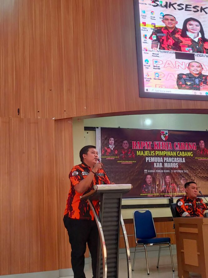 
 Ketua MPC PP Maros Beri Sambutan, Anggota Teriak “Majuki Pak Ketua”